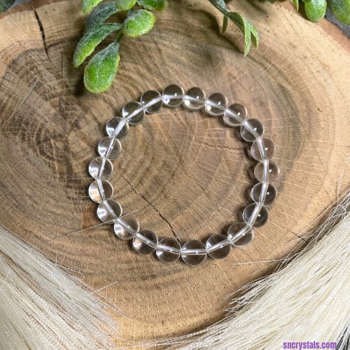 Clear Quartz A Grade 8mm Round Bracelet