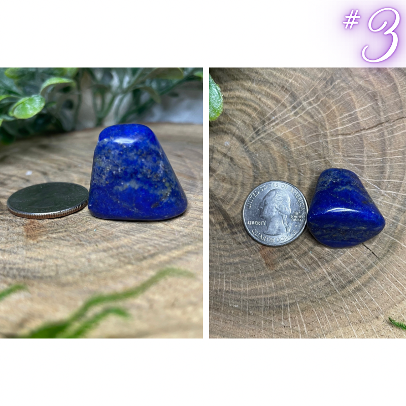 Lapis Lazuli Tumbled Crystals royal blue color with spots of silver and white