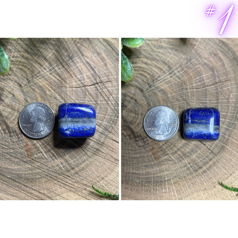 Lapis Lazuli tumbled Crystals with silver markings