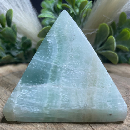 Pistachio Green Calcite Pyramid