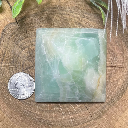 Pistachio Green Calcite Pyramid